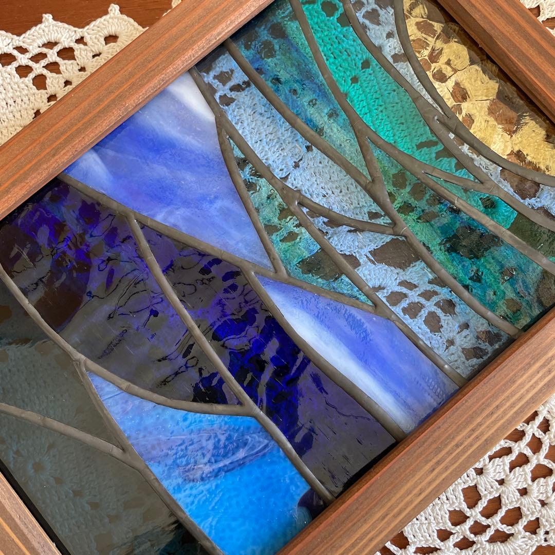 ステンドグラス　パネル　アート　深海