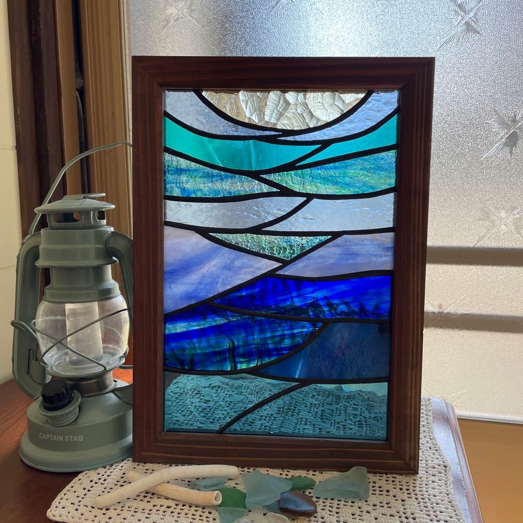 ステンドグラス　パネル　アート　深海