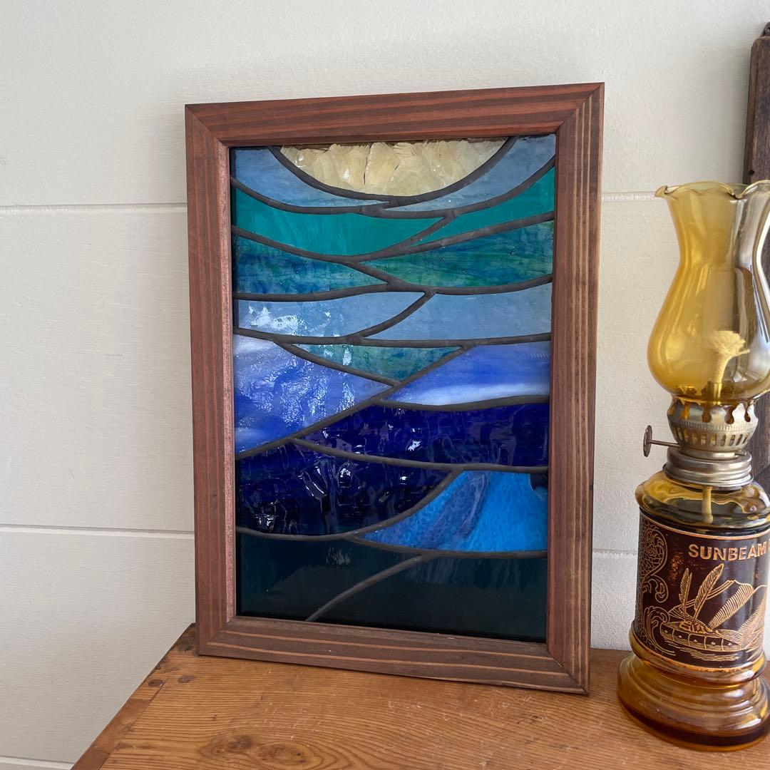 ステンドグラス　パネル　アート　深海