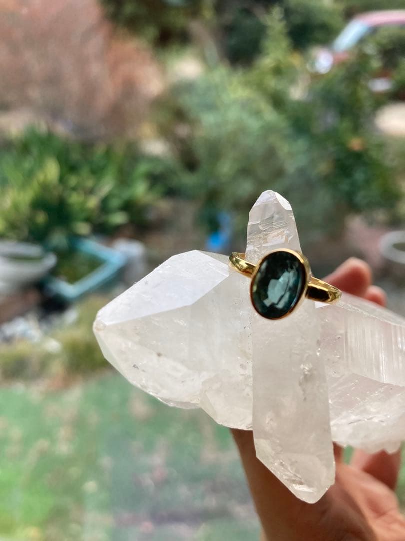 エメラルドリング　フリーサイズ　ザンビア産