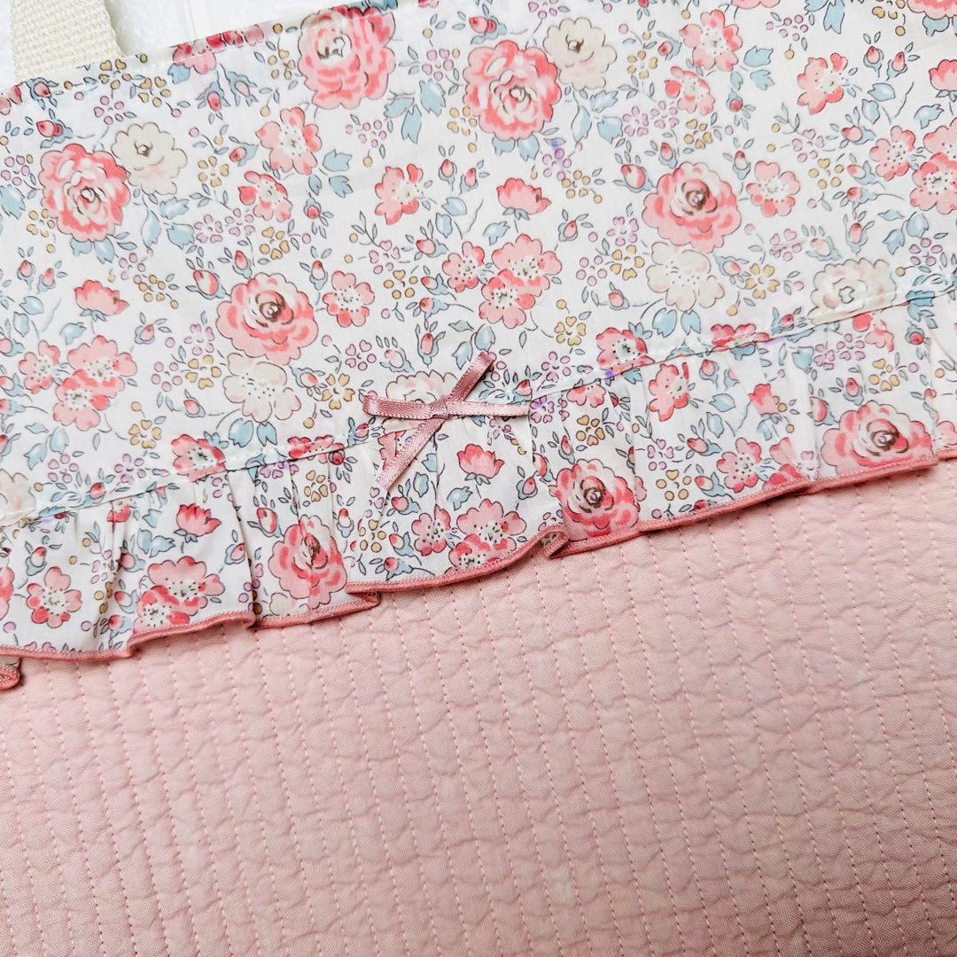 ハンドメイド　リバティ生地　女の子　くすみピンク　ヌビ　レッスンバッグ　上履き袋