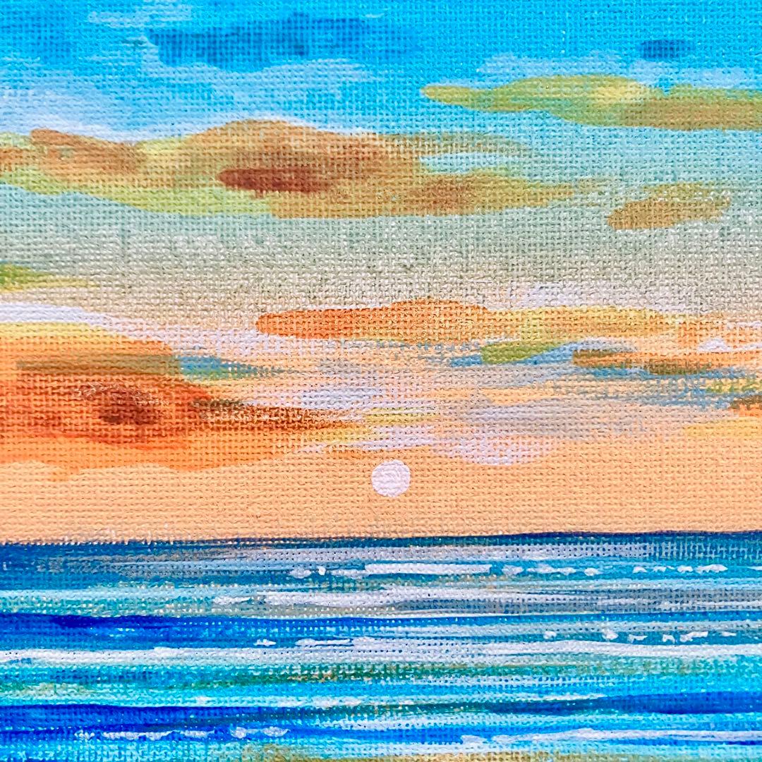 sunset＊4号キャンバス　絵画　原画　風景画　海　空　夕日　ハワイ　沖縄