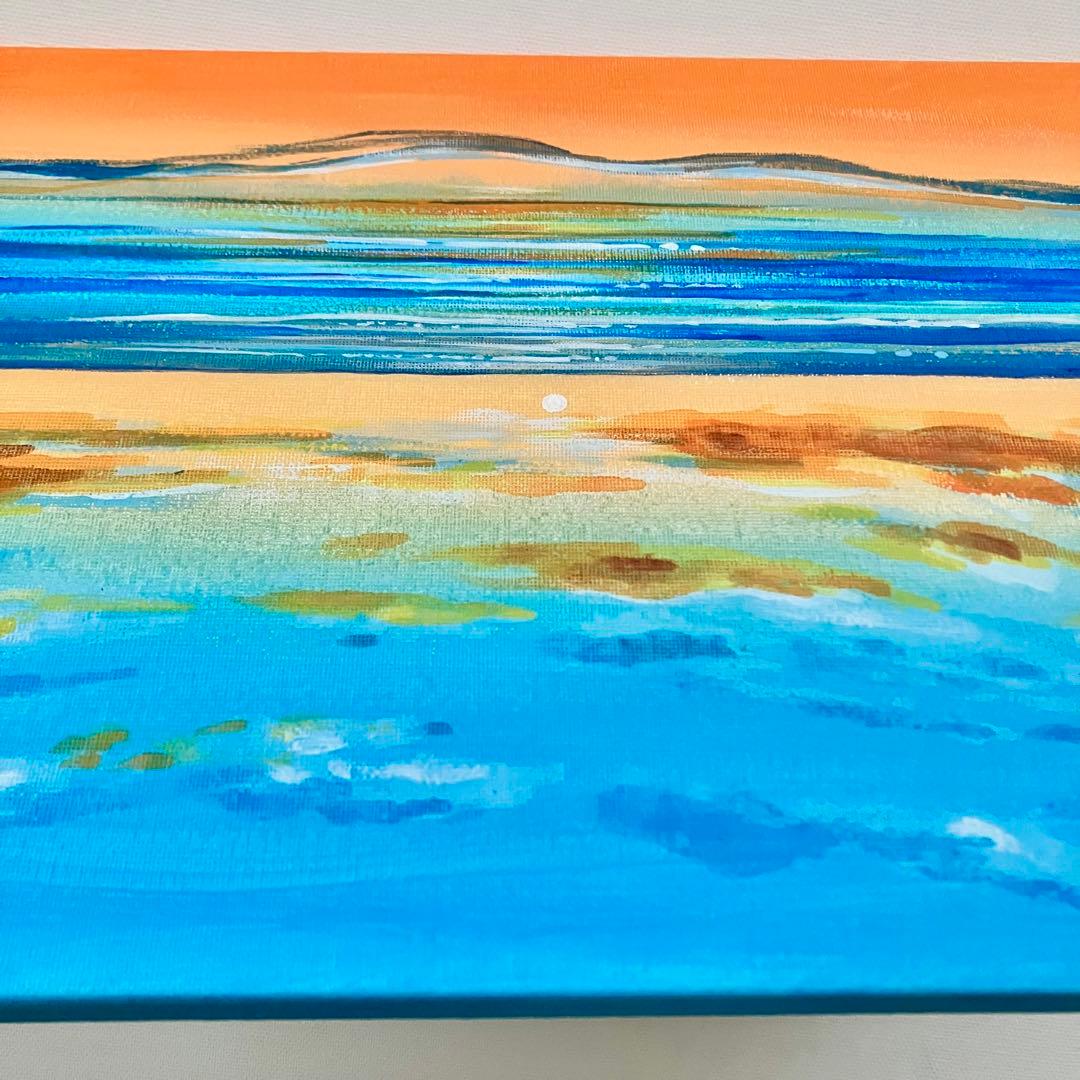 sunset＊4号キャンバス　絵画　原画　風景画　海　空　夕日　ハワイ　沖縄
