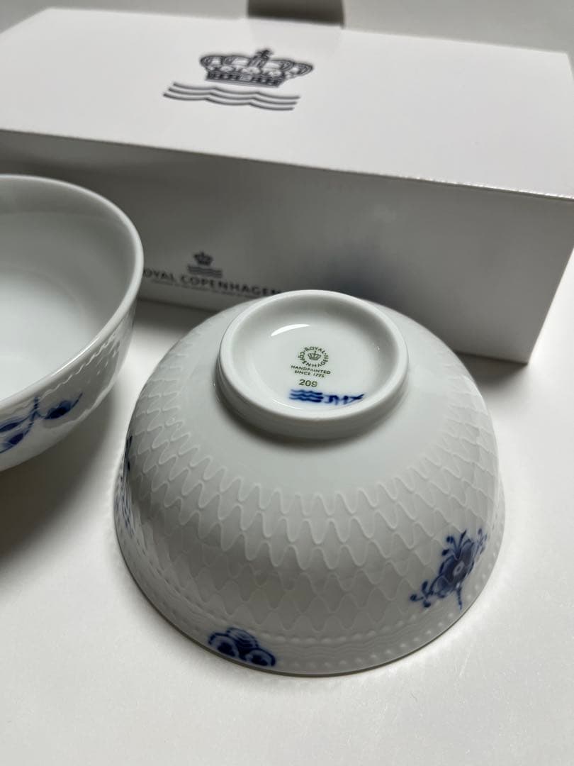 だい　新品未使用　ロイヤルコペンハーゲン　ブルーパルメッテ　お茶碗ペア