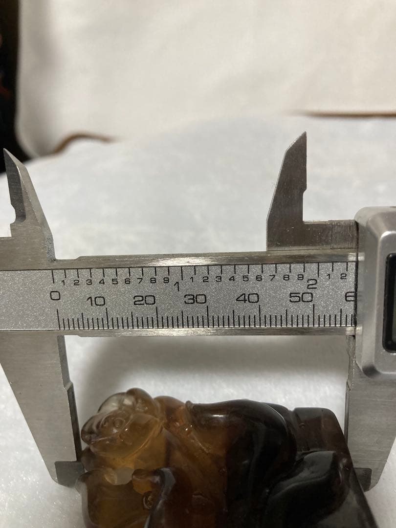 九尾の狐の彫刻置物 スモーキークォーツ