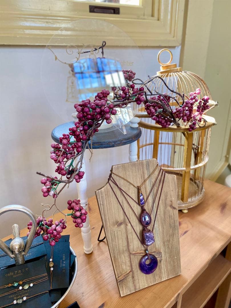 調和とバランス＊ブラックレースアゲート天然石マクラメネックレス/日々のお守り