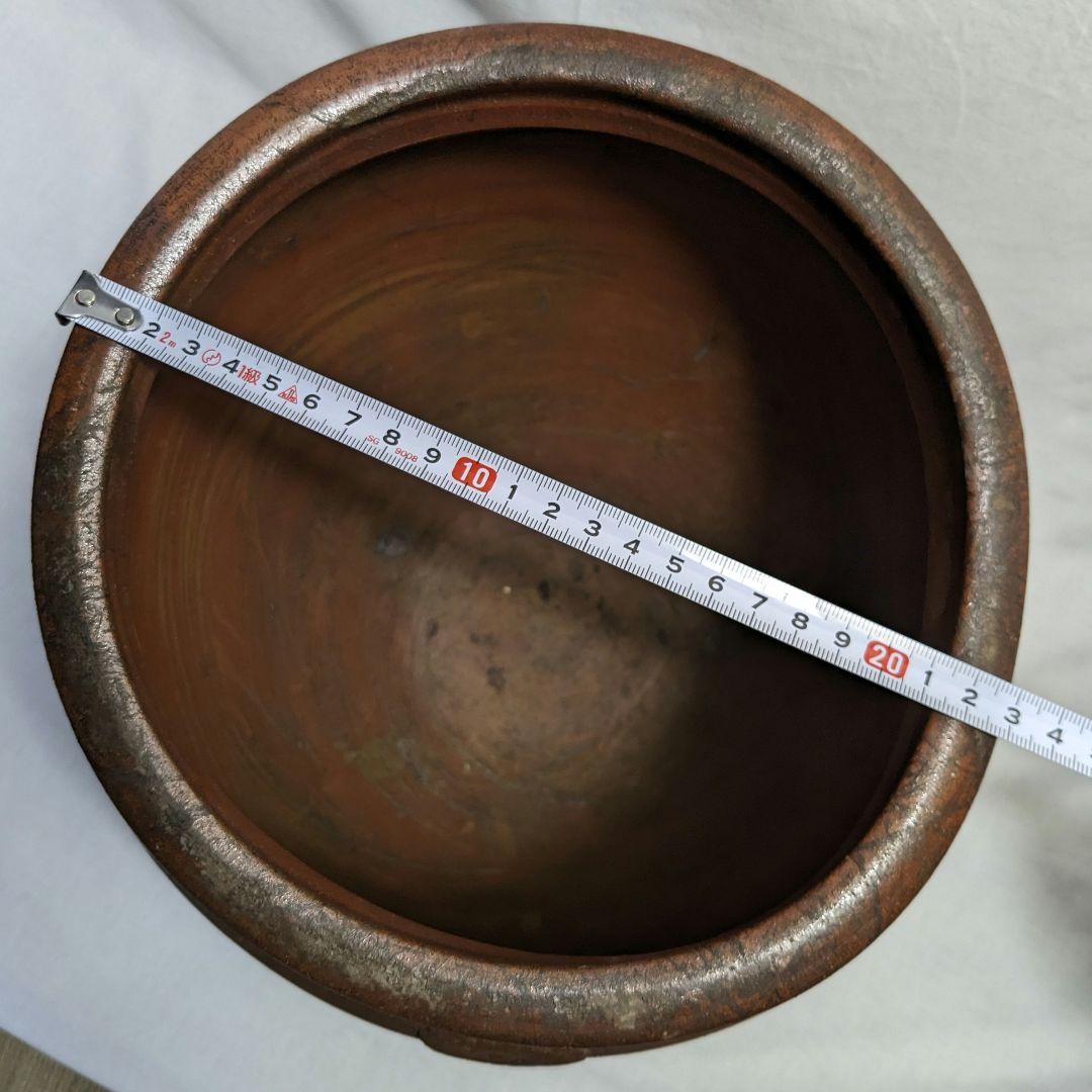 明治初期 木村長十郎友明 備前焼 かめ 水甕 水瓶 メダカ鉢 金魚鉢 花器 置物