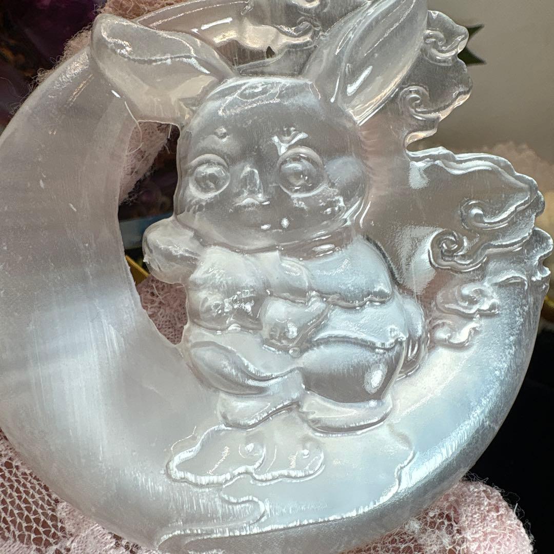 コロパル様 3点お纏め高品質セレナイト月のうさぎちゃん♡♡No.1692