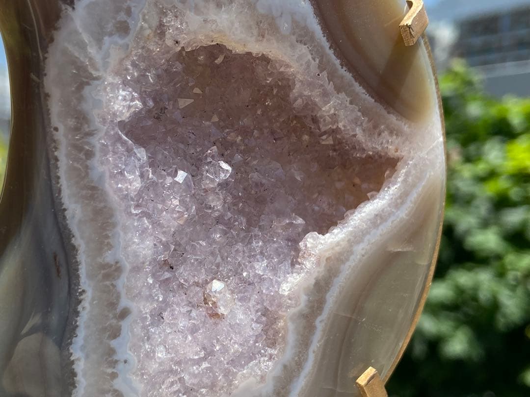 瑪瑙⭐️月⭐️アメジスト共生⭐️ザクザクジオード⭐️ N67 台座付き