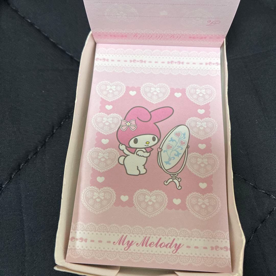 20年以上前　未使用　マイメロディ　ケース入りメモ　ハートレース　サンリオ　レア