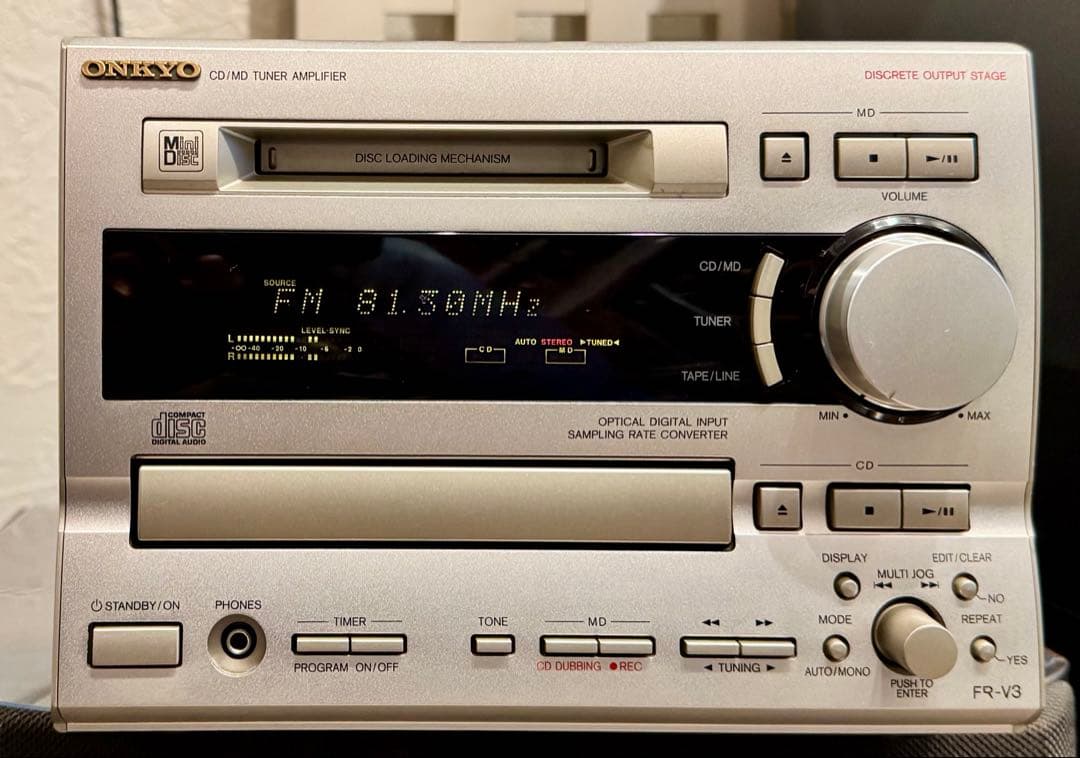 レア美品！整備済み動作品 オンキョーCD/MDチューナーアンプFR-V3送料込み