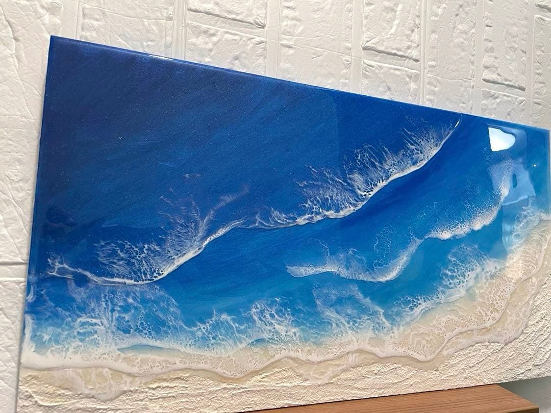 レジンアート　オーシャンアートアート　海レジン　大きな海最終　#51手鏡付き
