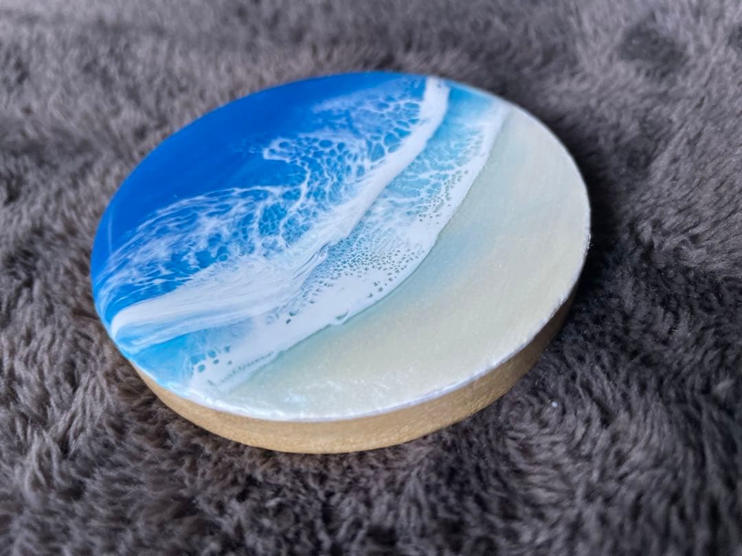 レジンアート　オーシャンアートアート　海レジン　大きな海最終　#51手鏡付き