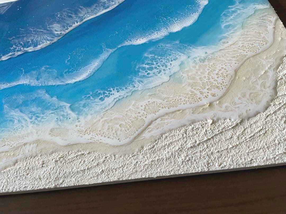 レジンアート　オーシャンアートアート　海レジン　大きな海最終　#51手鏡付き