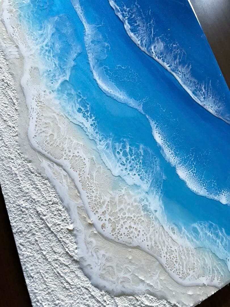 レジンアート　オーシャンアートアート　海レジン　大きな海最終　#51手鏡付き