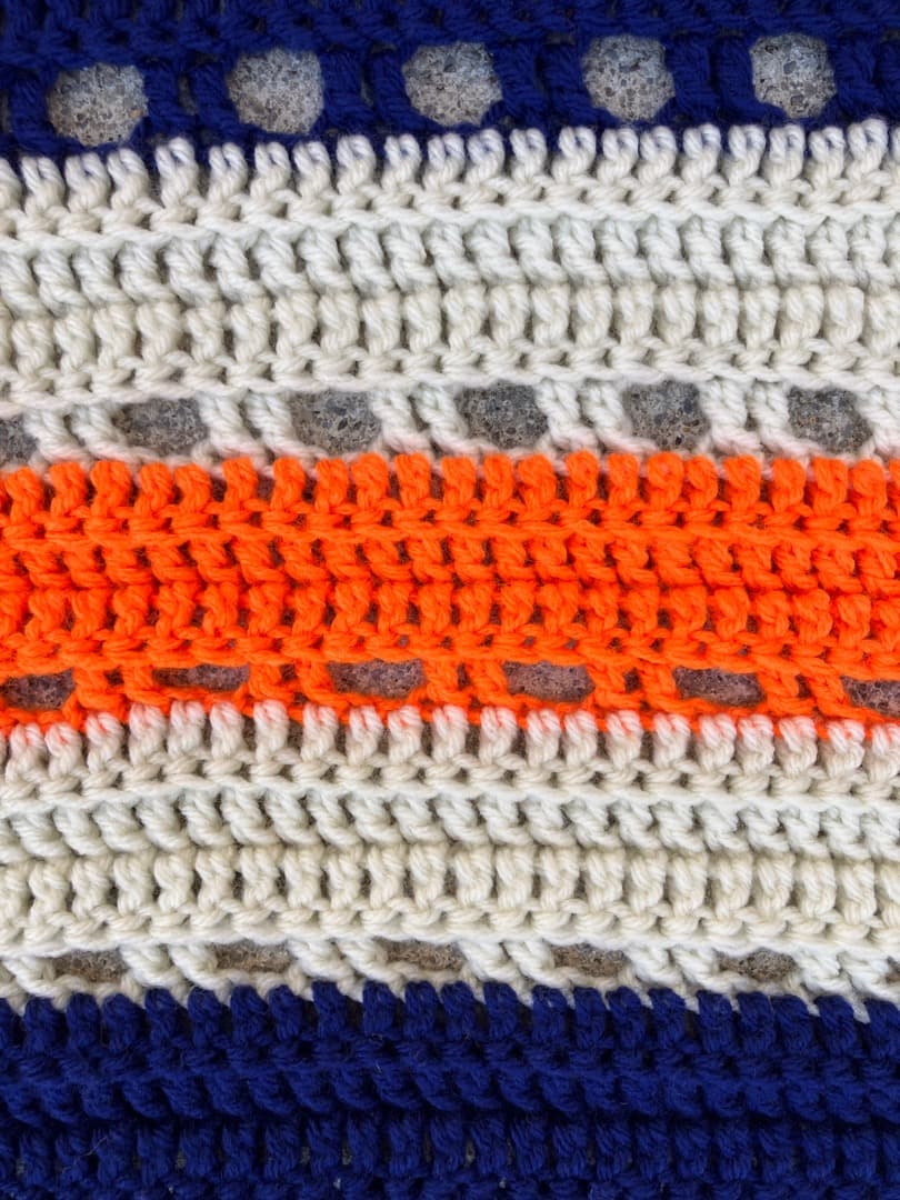 USED HAND MADE ストライプ ブランケット