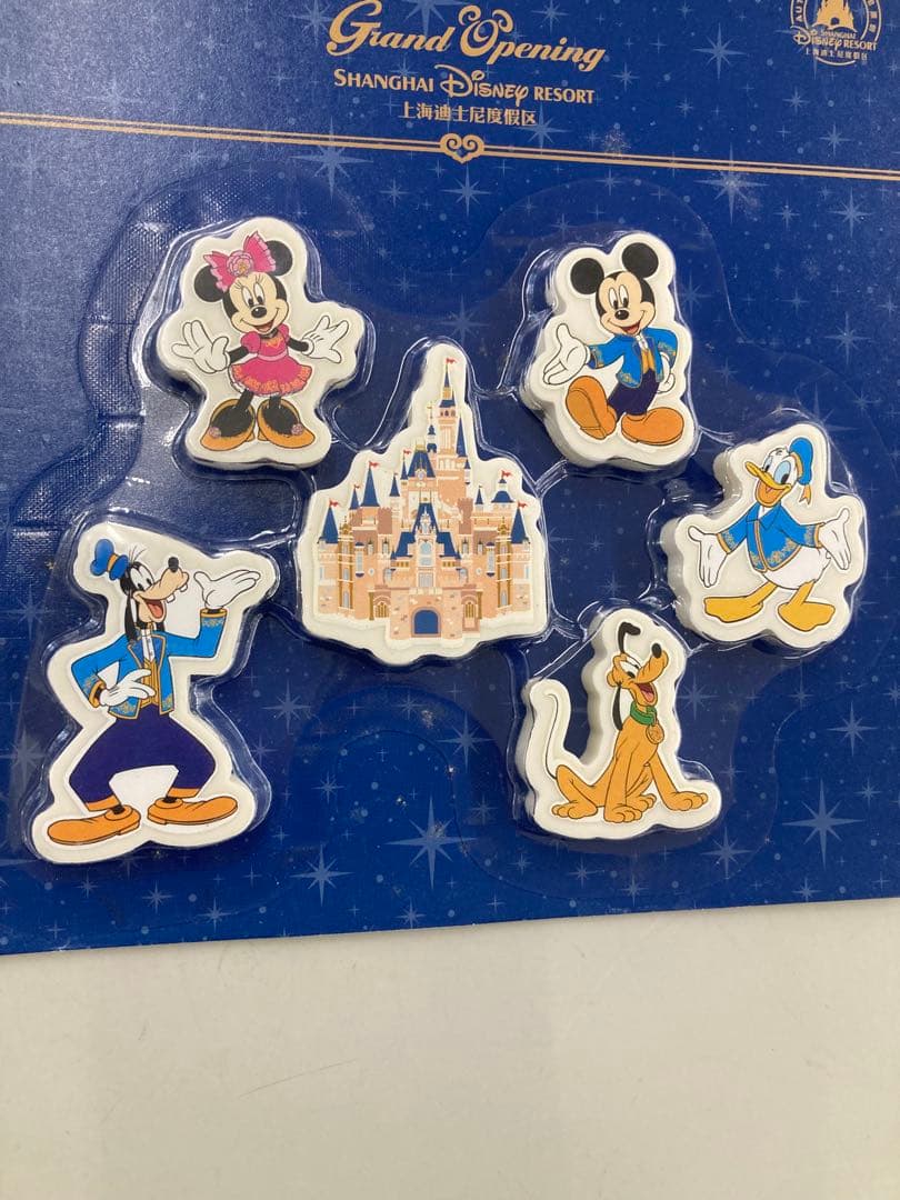 2016年　上海ディズニーリゾート　グランドオープニング　消しゴムセット
