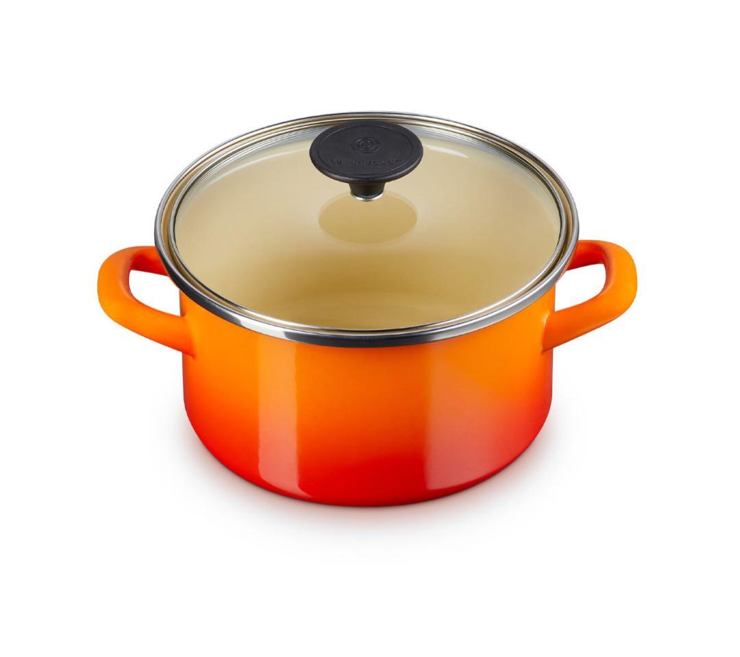 ルクルーゼ 両手鍋 ガラス蓋付き