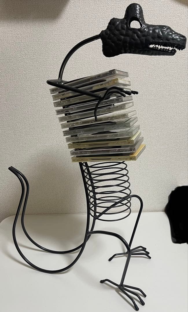 ワイヤーアート 恐竜 立体CDラック