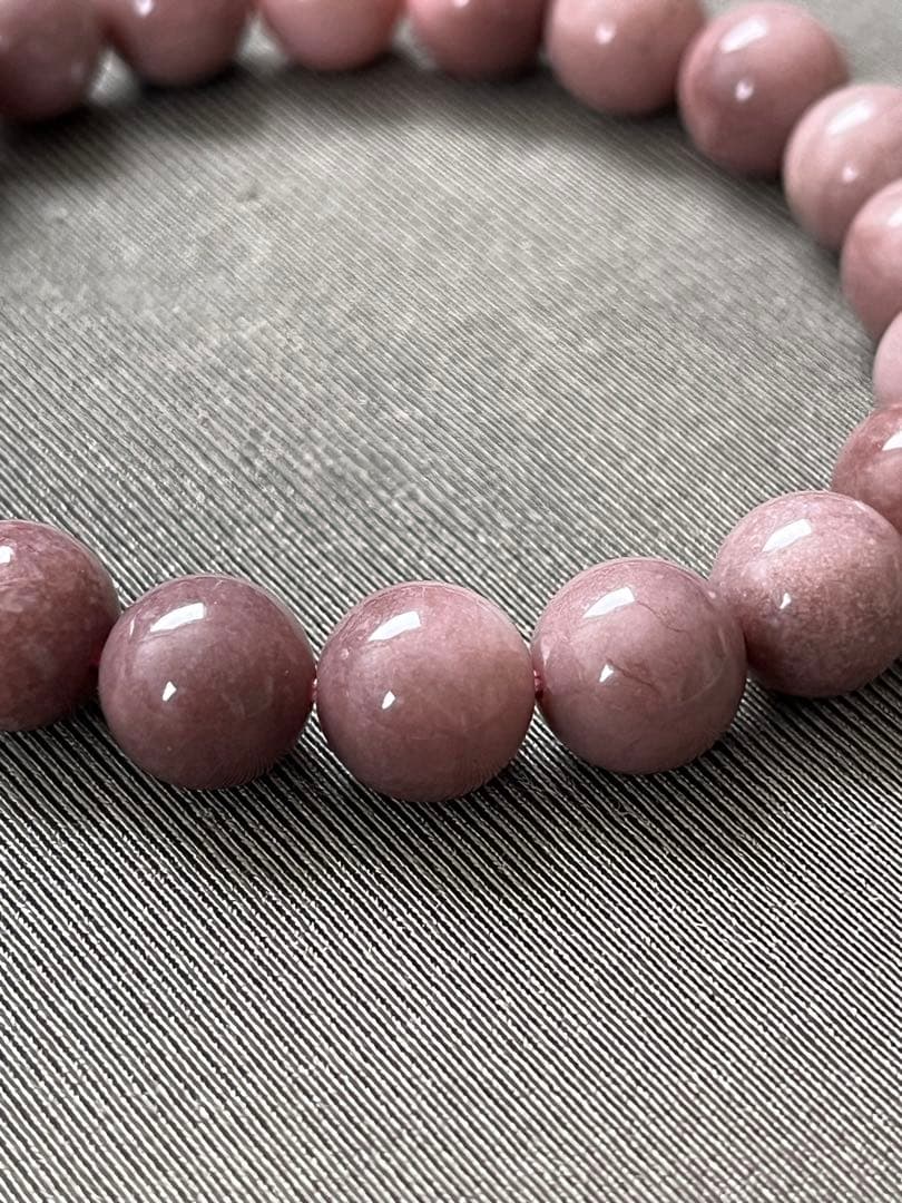 天然石ブレスレット☆高品質！ピンクオパール９ｍｍ☆濃いめのシックなカラーで素敵♡