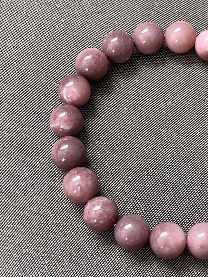 天然石ブレスレット☆高品質！ピンクオパール９ｍｍ☆濃いめのシックなカラーで素敵♡