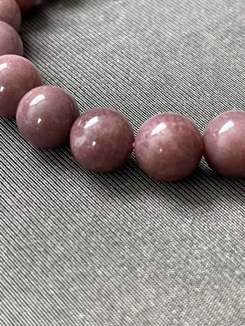 天然石ブレスレット☆高品質！ピンクオパール９ｍｍ☆濃いめのシックなカラーで素敵♡