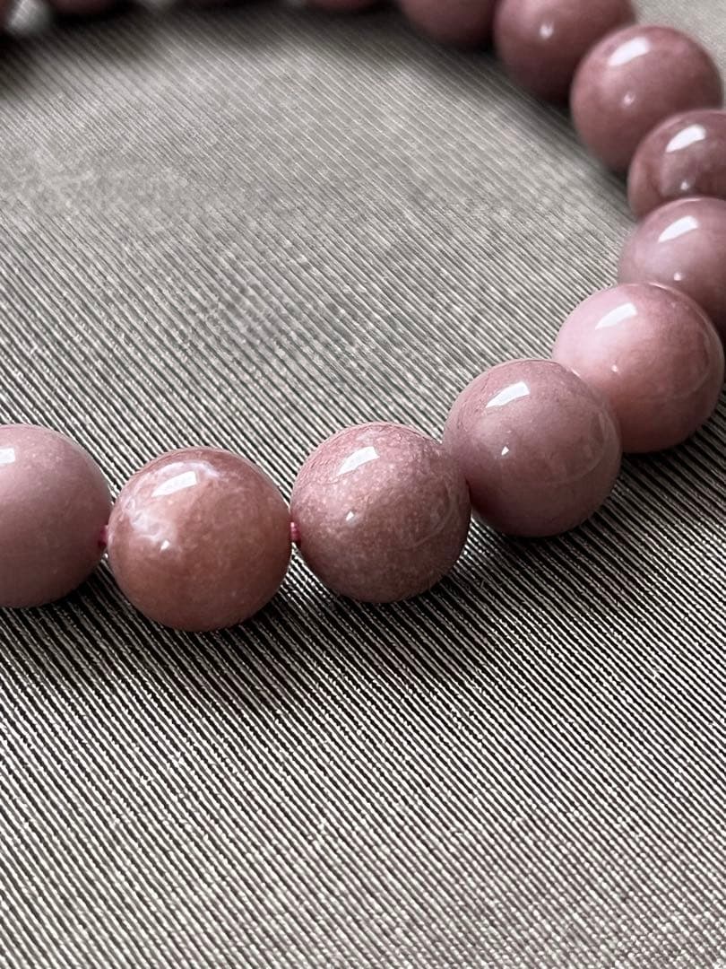 天然石ブレスレット☆高品質！ピンクオパール９ｍｍ☆濃いめのシックなカラーで素敵♡