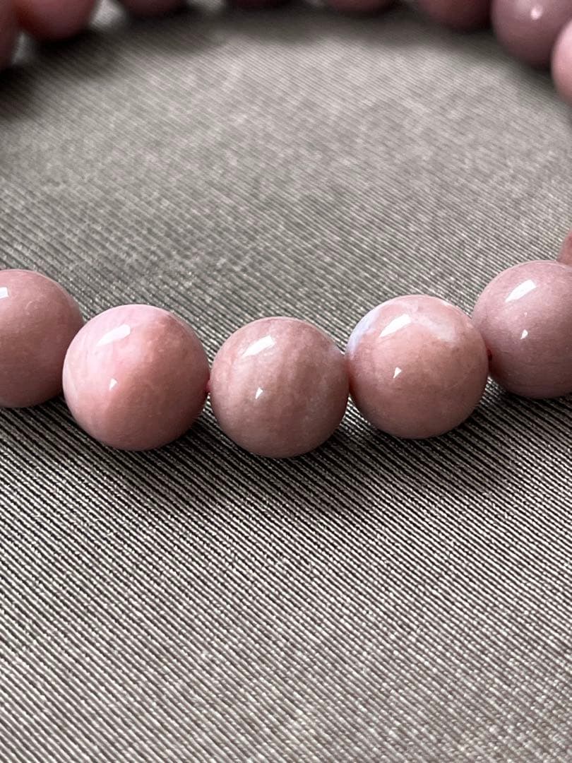 天然石ブレスレット☆高品質！ピンクオパール９ｍｍ☆濃いめのシックなカラーで素敵♡