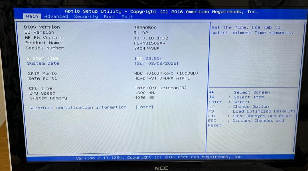 超美品 NEC LAVIE NS150GAW Win10 テンキー 1TB