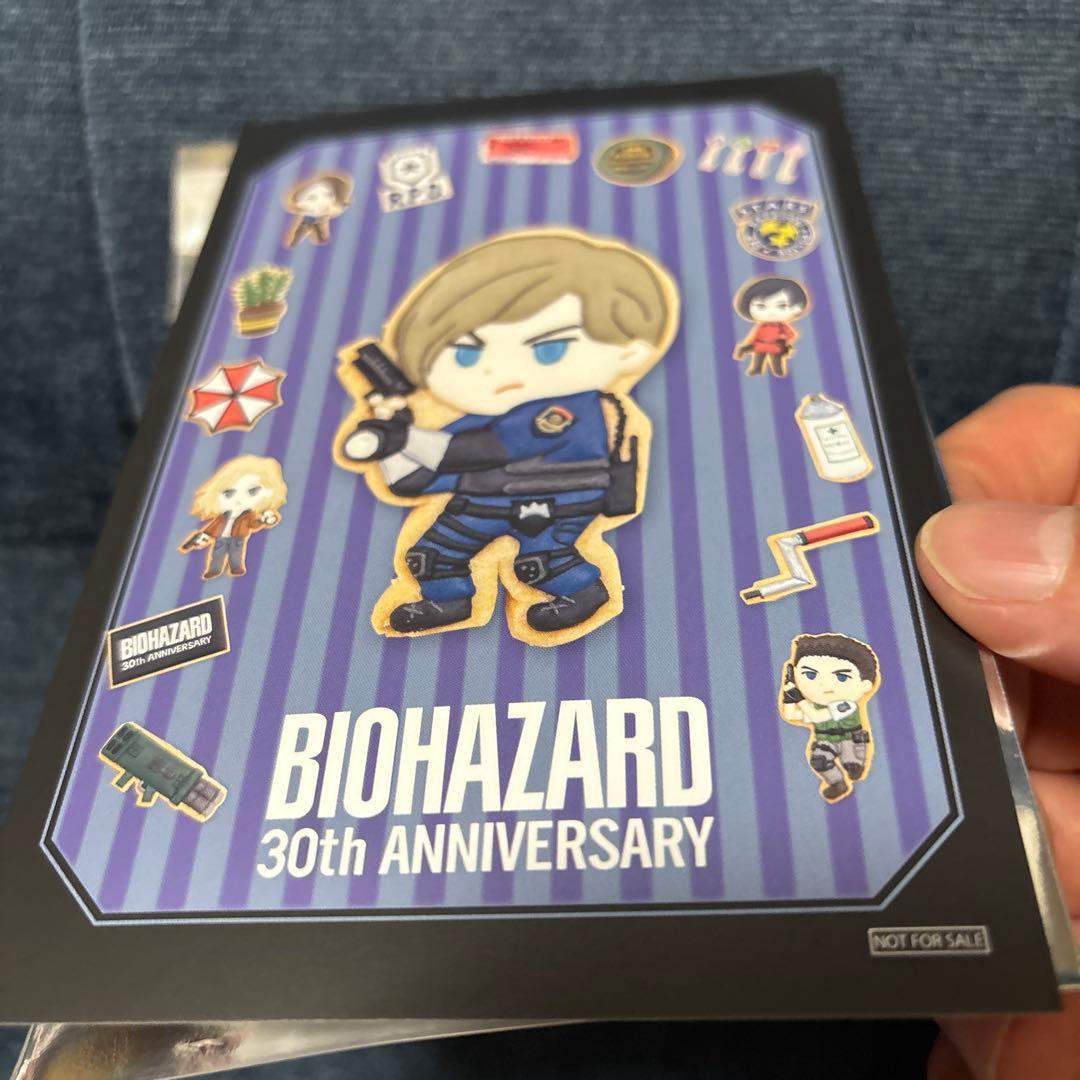 バイオハザード 30周年 アイシングクッキー風 ノベルティ ポストカード レオン