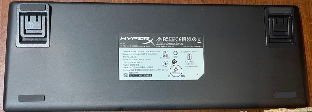 HyperX Alloy Origins 赤軸 キーボード 箱・ケーブル付　美品