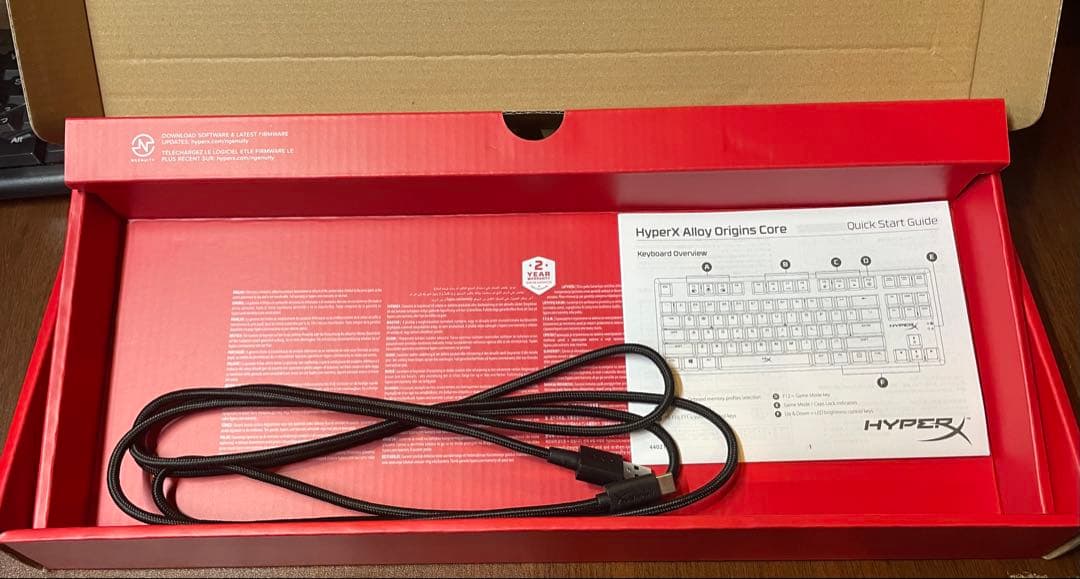 HyperX Alloy Origins 赤軸 キーボード 箱・ケーブル付　美品
