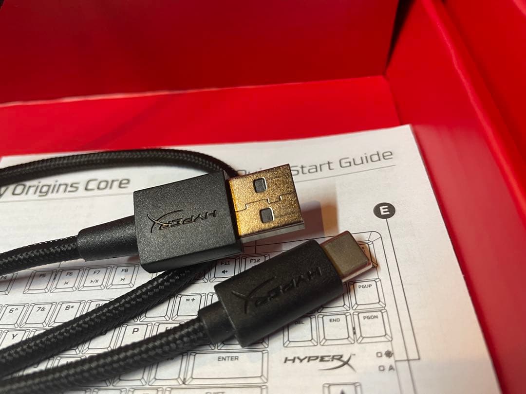 HyperX Alloy Origins 赤軸 キーボード 箱・ケーブル付　美品