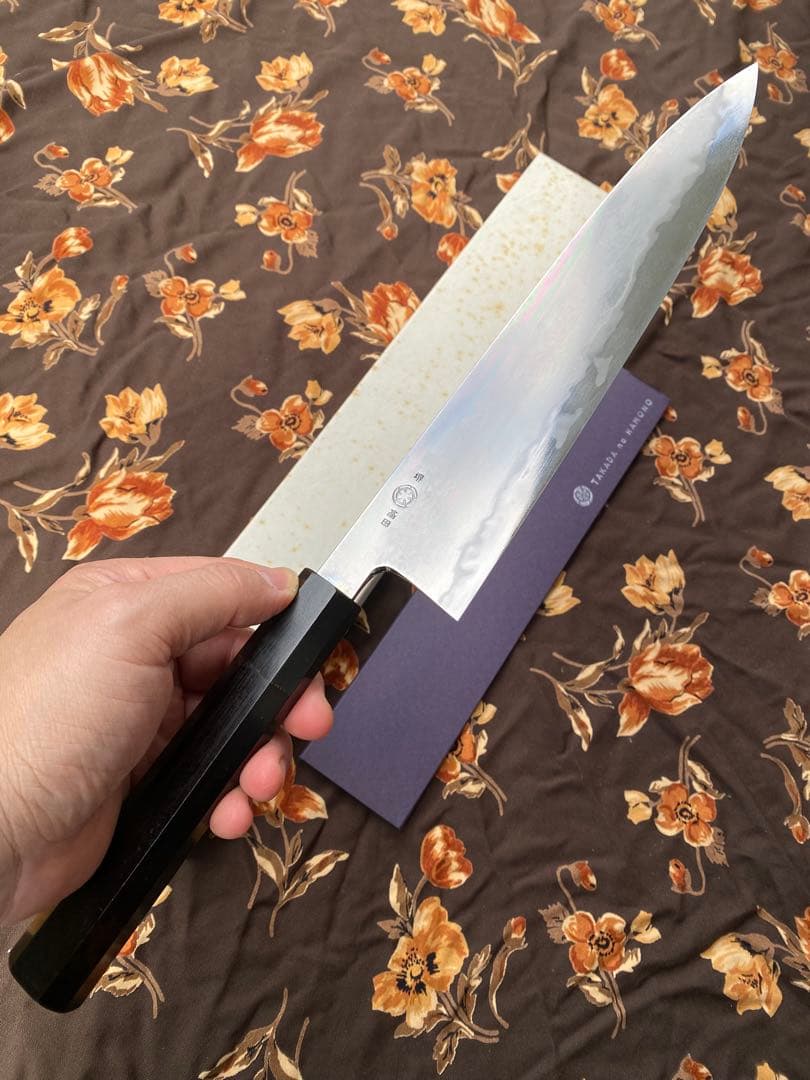 TAKADA no HAMONO 水墨青一鋼牛刀240mm黒檀水牛八角柄