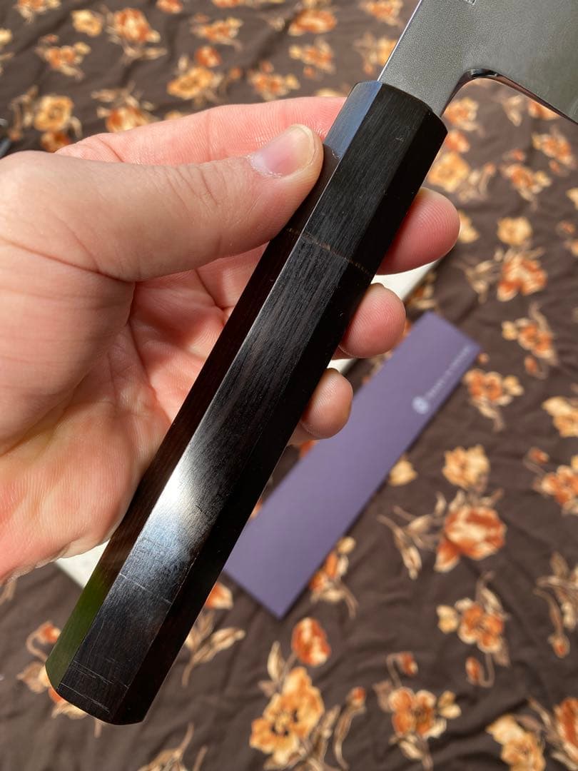 TAKADA no HAMONO 水墨青一鋼牛刀240mm黒檀水牛八角柄