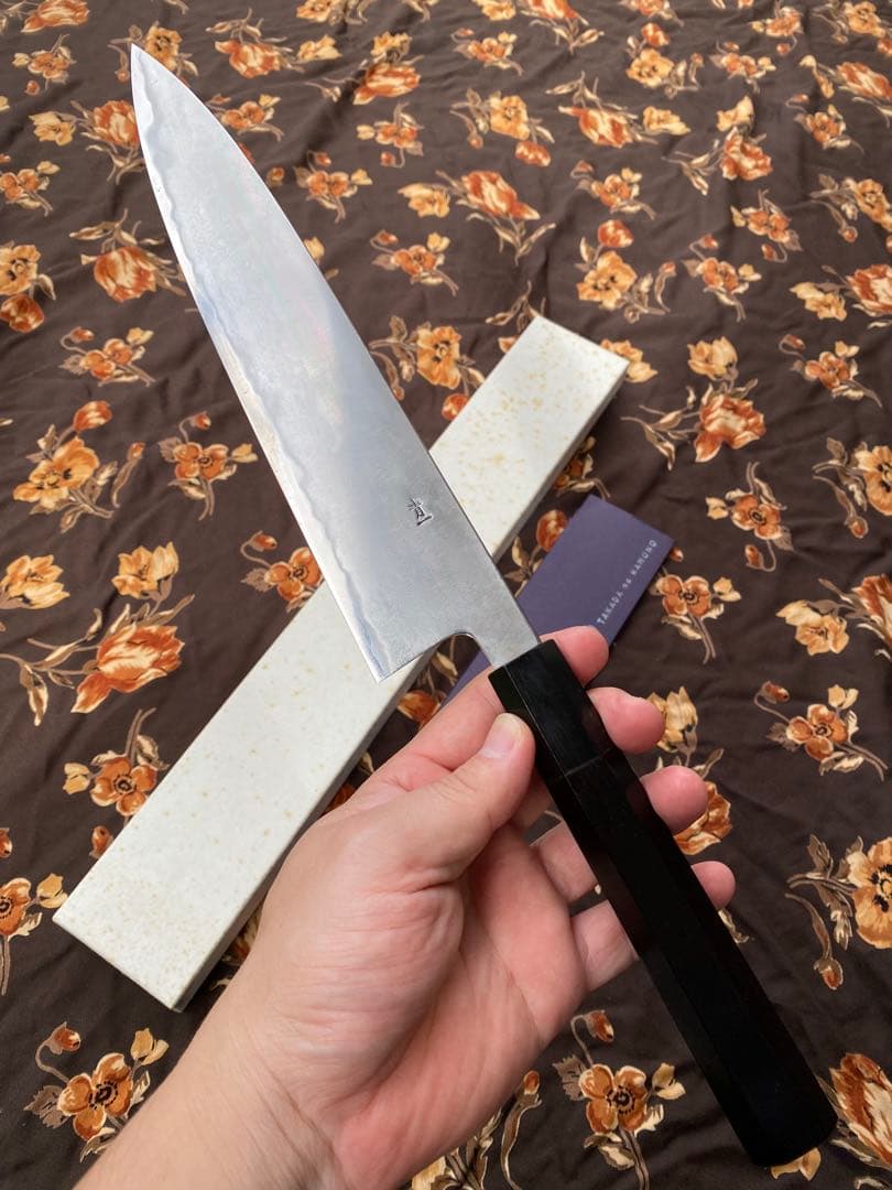 TAKADA no HAMONO 水墨青一鋼牛刀240mm黒檀水牛八角柄