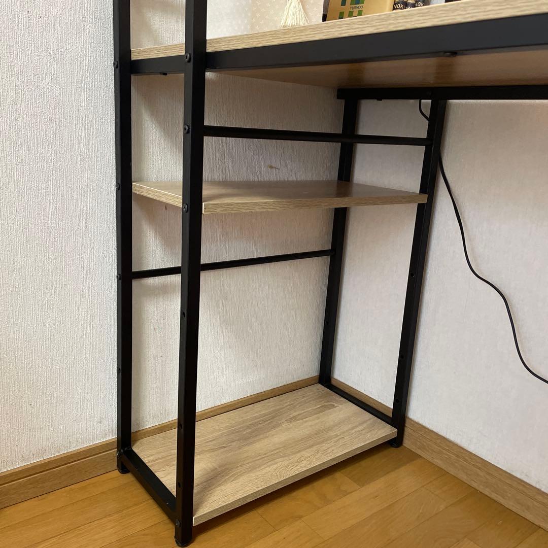 シンプルパソコンデスク　黒・ナチュラル