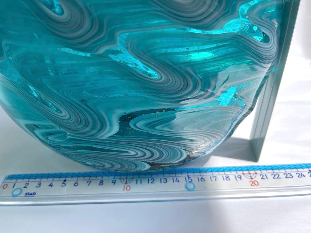 津軽びいどろ　花器　花瓶　津軽海峡　色ガラス　北洋硝子 (アデリア)