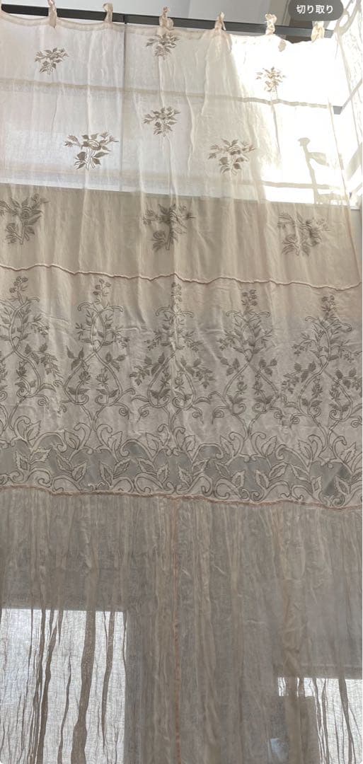 フランスビンテージ　リネンカーテン　新品