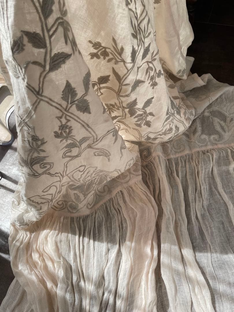 フランスビンテージ　リネンカーテン　新品