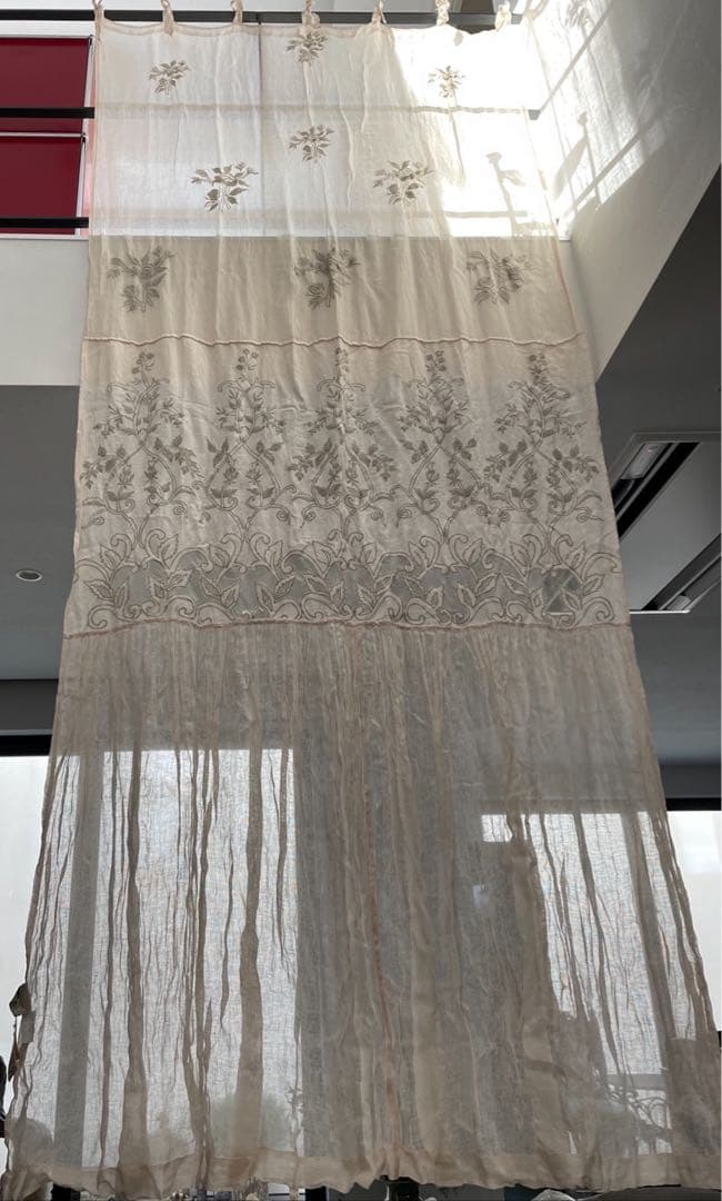 フランスビンテージ　リネンカーテン　新品