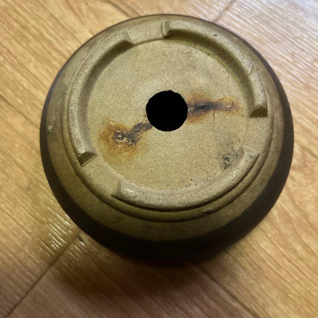 盆栽鉢　希少絶品常滑　泥珠窯正文　紫泥上紐下帯鋲打ち雲脚鉢ミニ盆栽鉢おまけ鉢付き