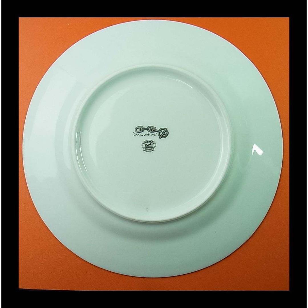 ◎正規未使用HERMSエルメスプレート皿シェーヌダンクルプラチナ22.5cm箱有