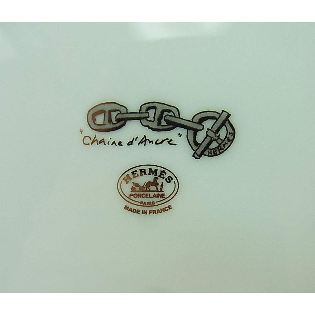 ◎正規未使用HERMSエルメスプレート皿シェーヌダンクルプラチナ22.5cm箱有