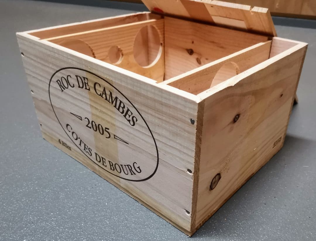 フランスボルドーワイン木箱３、2005’ロック ド カンプ　ウッドケース　レア品