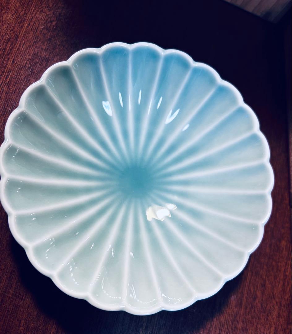 深川製磁　青磁菊割　小付揃　5枚　共箱