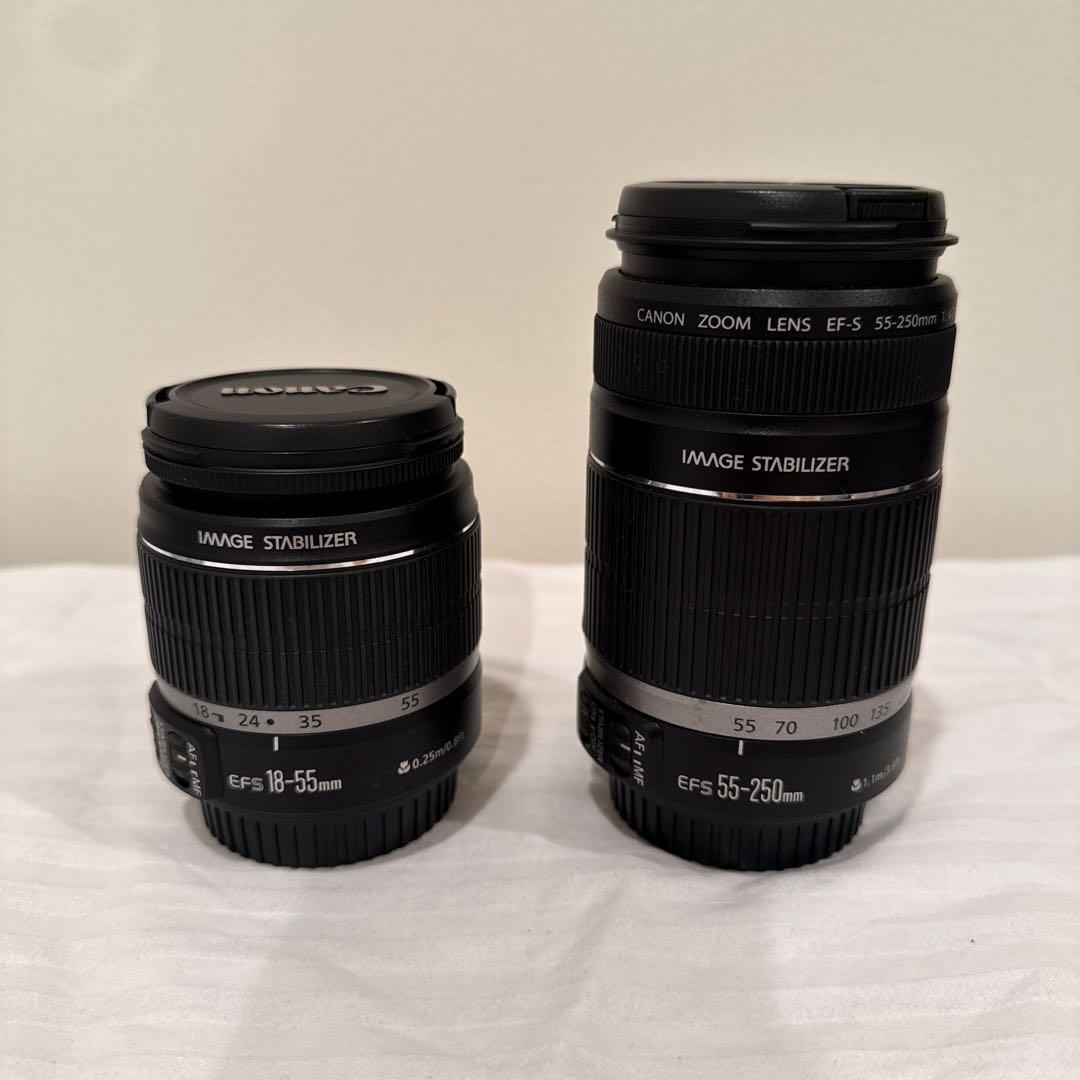 カメラバッグ付きCanon EOS Kiss X4 ダブルズームレンズセット中古