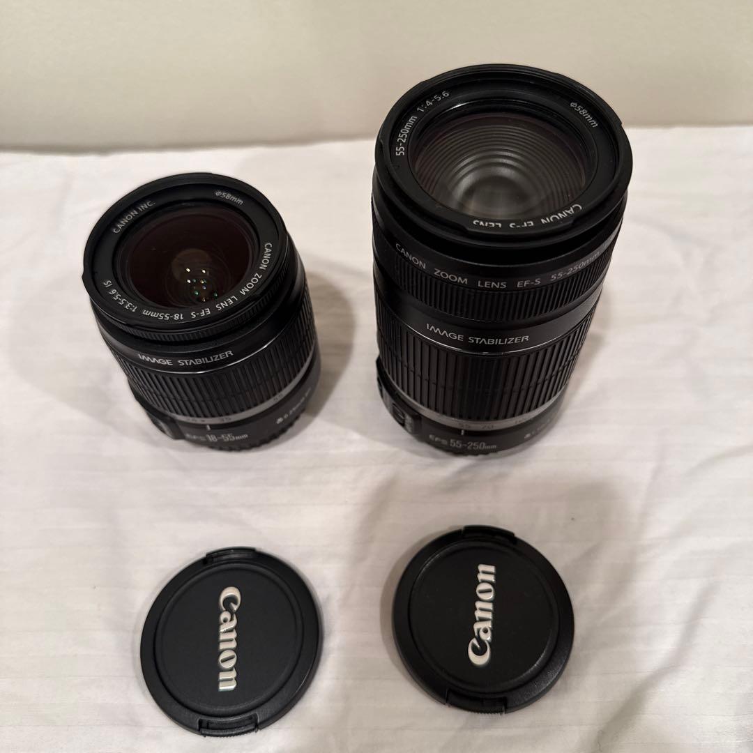 カメラバッグ付きCanon EOS Kiss X4 ダブルズームレンズセット中古