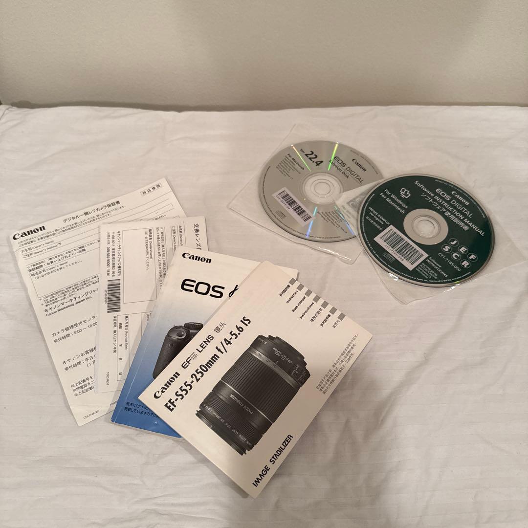 カメラバッグ付きCanon EOS Kiss X4 ダブルズームレンズセット中古