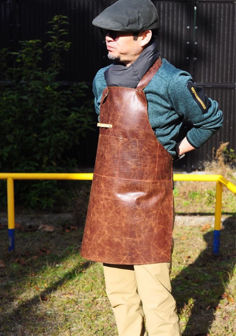 訳あり本革　エプロン　美容師・軽量　工房　DIY、ガーデニング、カフェ